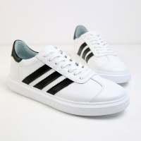 Білі кеди з чорними полосками Арт 15-10/0136