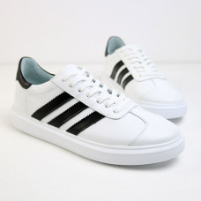 Білі кеди з чорними полосками Арт 15-10/0136