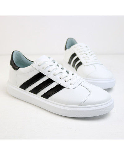 Білі кеди з чорними полосками Арт 15-10/0136