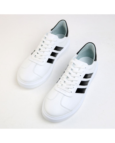 Білі кеди з чорними полосками Арт 15-10/0136