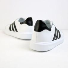 Білі кеди з чорними полосками Арт 15-10/0136