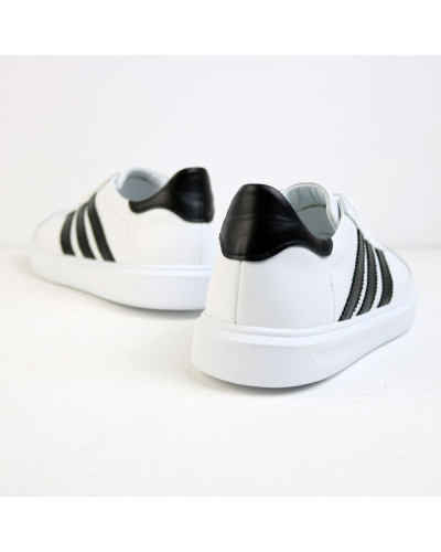 Білі кеди з чорними полосками Арт 15-10/0136