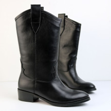 Козаки із шкіри чорного кольору Арт. 306-3