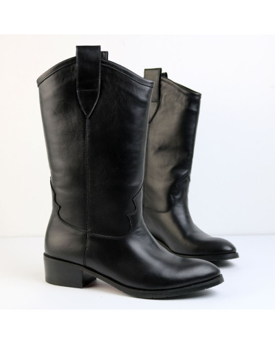 Козаки із шкіри чорного кольору Арт. 306-3