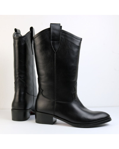 Козаки із шкіри чорного кольору Арт. 306-3