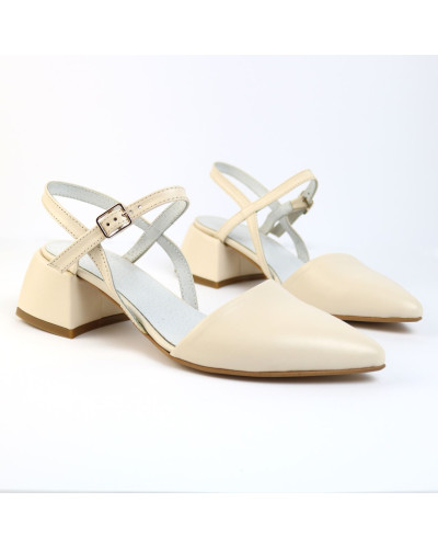 Босоніжки з бежевої шкіри Арт. 457-11/4057Ок