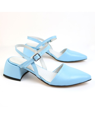 Босоніжки з блакитної шкіри Арт. 457-11/4057Ок