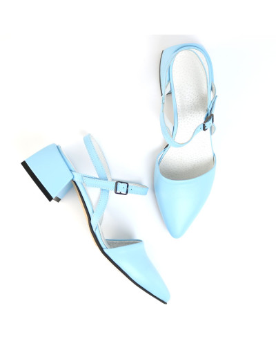 Босоніжки з блакитної шкіри Арт. 457-11/4057Ок