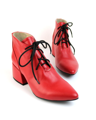 Ботильйони з червоної шкіри Арт. 657-10/w324Ок