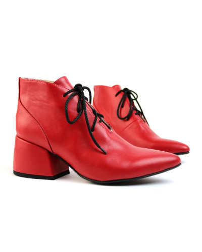 Ботильйони з червоної шкіри Арт. 657-10/w324Ок