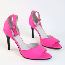 Рожеві шкіряні босоніжки Арт. 95-11/35