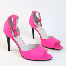 Рожеві шкіряні босоніжки Арт. 95-11/35