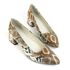Туфлі-човники з коричневої змії Арт. 457-1/53Ок