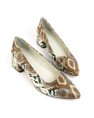 Туфлі-човники з коричневої змії Арт. 457-1/53Ок