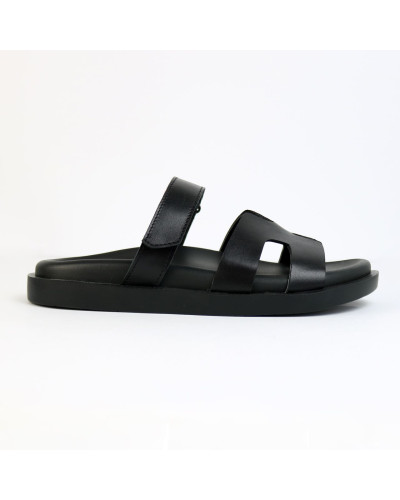 Чорні шкіряні шльопанці Арт 008-3 