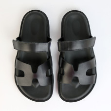 Чорні шкіряні шльопанці Арт 008-3 