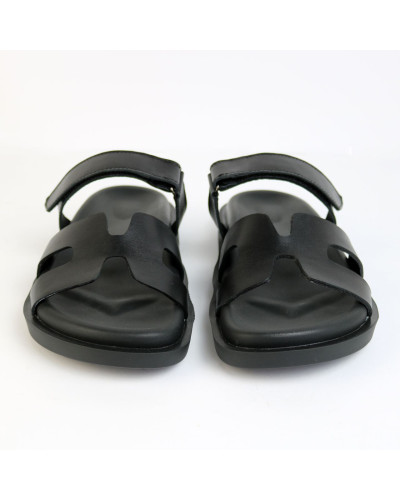 Чорні шкіряні шльопанці Арт 008-3 