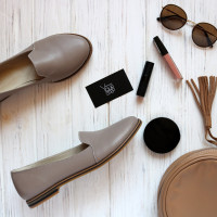 Сліпери із бежевої шкіри Арт. 05-3/12