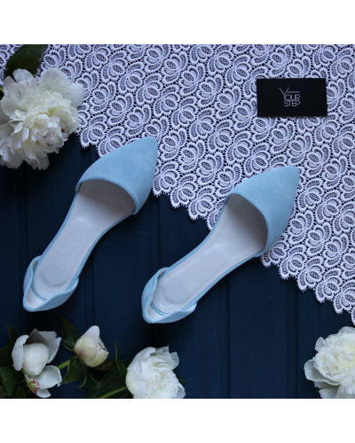 Балетки блакитного кольору з гострим носом Арт.: 17-1