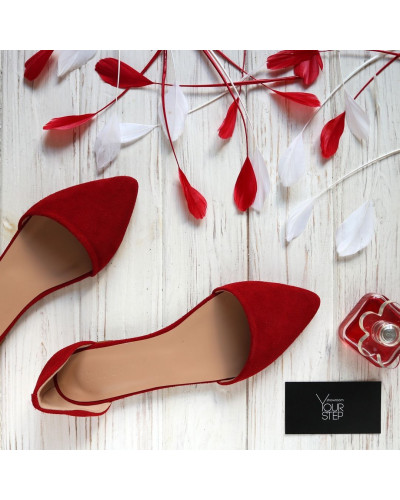 Балетки червоного кольору з гострим носом Арт.: 17-1
