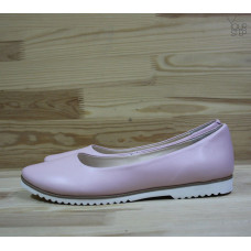 Балетки зі шкіри кольору пудри Арт. 01-1Kr