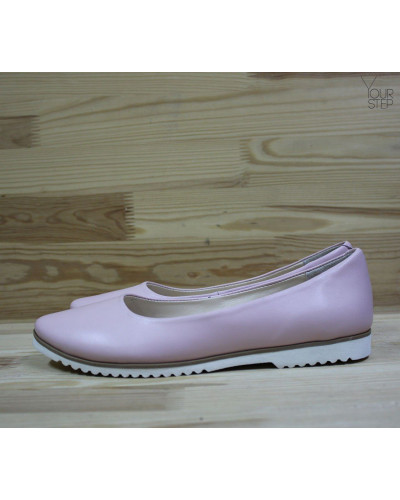 Балетки зі шкіри кольору пудри Арт. 01-1Kr