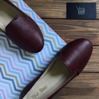 Сліпери із бордової шкіри Арт. 05-3К