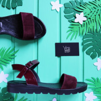 Босоніжки бордового кольору Арт. 10-5