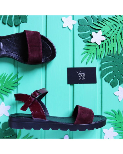 Босоніжки бордового кольору Арт. 10-5