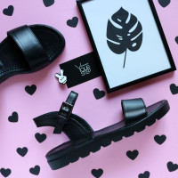 Чорні шкіряні босоніжки Арт. 10-5