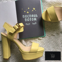 Жовті босоніжки на високих підборах Арт.: 853-2Ок