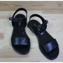 Босоніжки з чорної шкіри Арт. 10-5Lib