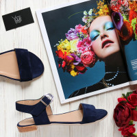 Сандали из синей замши Арт. 10-12/110