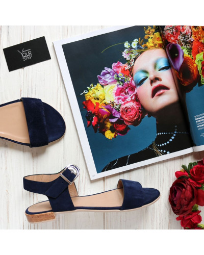 Сандали из синей замши Арт. 10-12/110