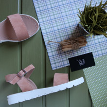 Босоніжки із замші блідий персик Арт. 10-5