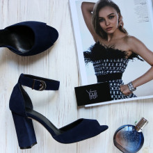 Босоніжки з синьої замші Арт. 95-6/44ОК