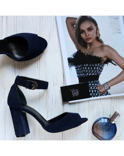 Босоніжки з синьої замші Арт. 95-6/44ОК