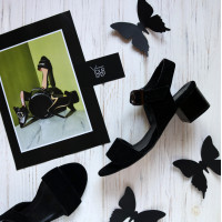 Замшеві босоніжки чорного кольору Арт.: 415-1