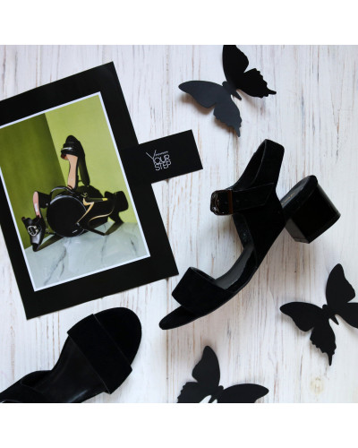 Замшеві босоніжки чорного кольору Арт.: 415-1