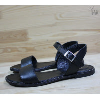 Босоніжки з чорної шкіри Арт. 10-5Lib