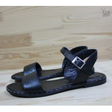 Босоніжки з чорної шкіри Арт. 10-5Lib