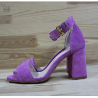 Босоніжки з рожевої замші на підборах Арт. 853-3/48Ок