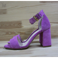 Босоніжки з рожевої замші на підборах Арт. 853-3/48Ок