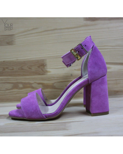 Босоніжки з рожевої замші на підборах Арт. 853-3/48Ок