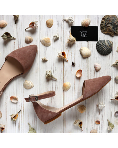 Босоніжки бежевого кольору з гострим носом Арт.: 17-3