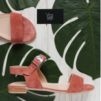 Сандали из замши цвета персик Арт. 10-12/110