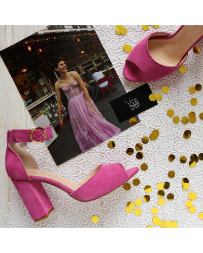 Босоніжки з рожевої замші Арт. 95-6/44ОК