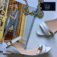 Босоніжки зі шкіри білого кольору Арт.: 01-9F