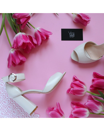 Босоніжки з бежевої шкіри Арт. 95-6/44ОК