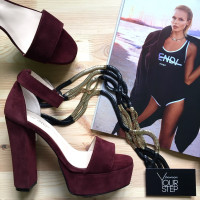 Босоніжки бордового кольору на високих підборах Арт.: 853-3Ок